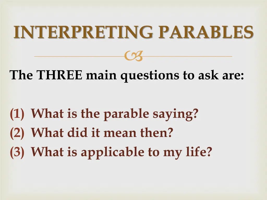 interpreting parables 2