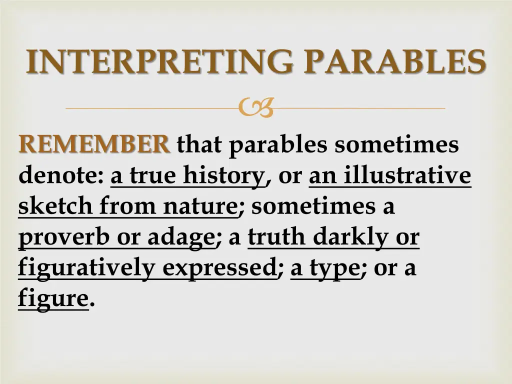 interpreting parables