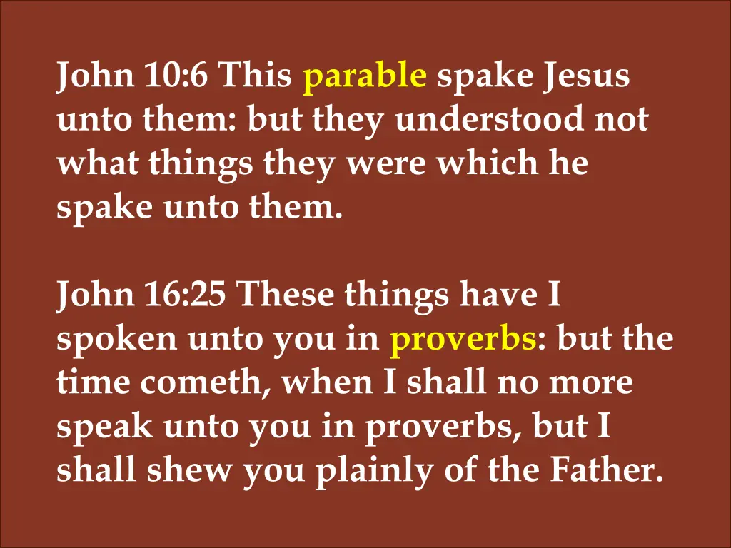 john 10 6 this parable spake jesus unto them