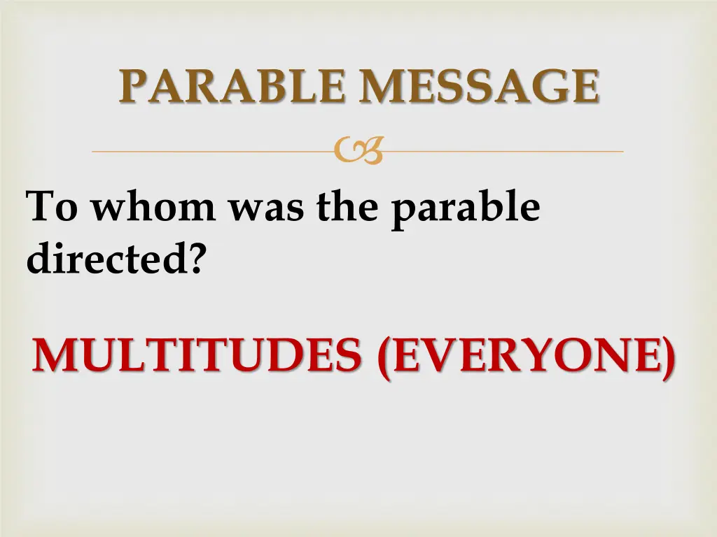 parable message 1