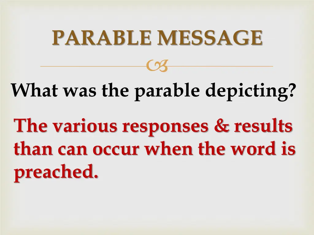 parable message 2