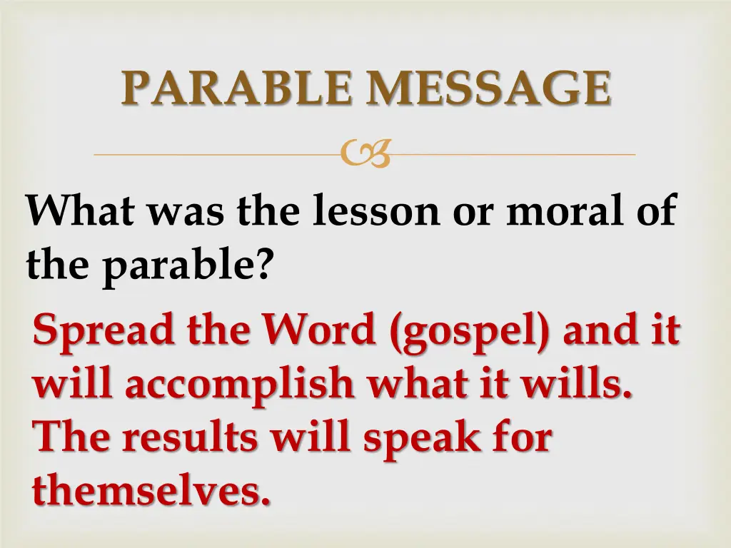 parable message 3