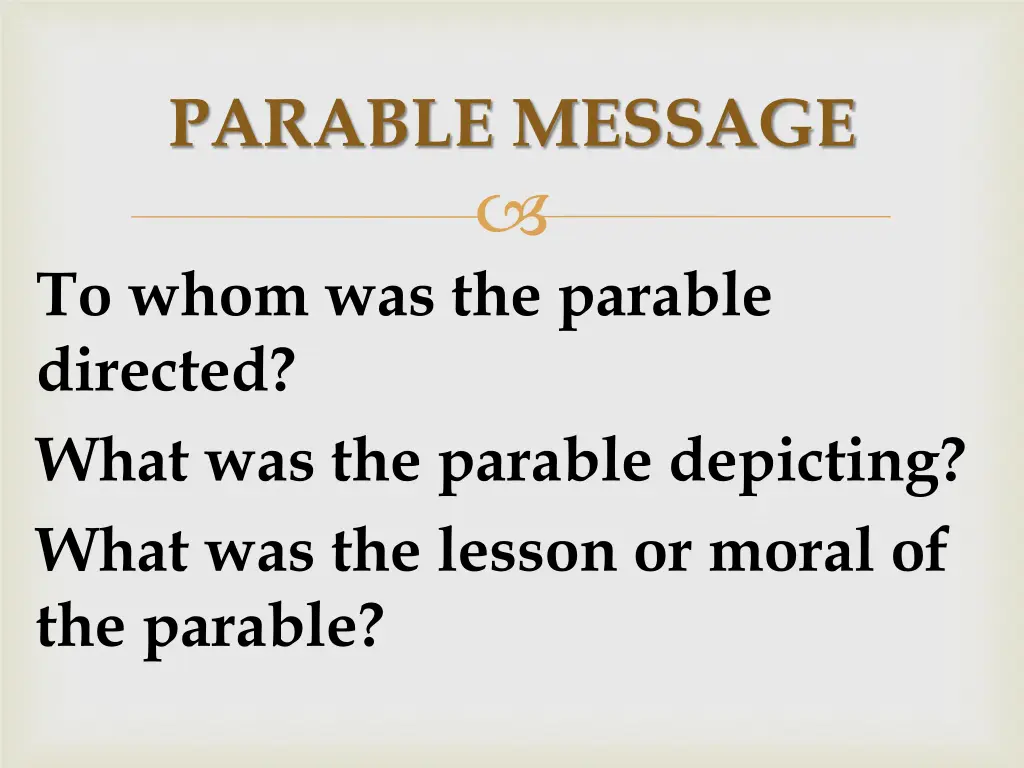 parable message