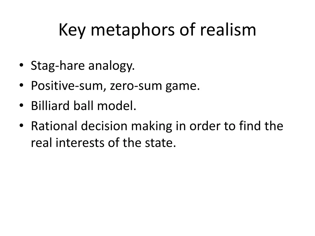 key metaphors of realism