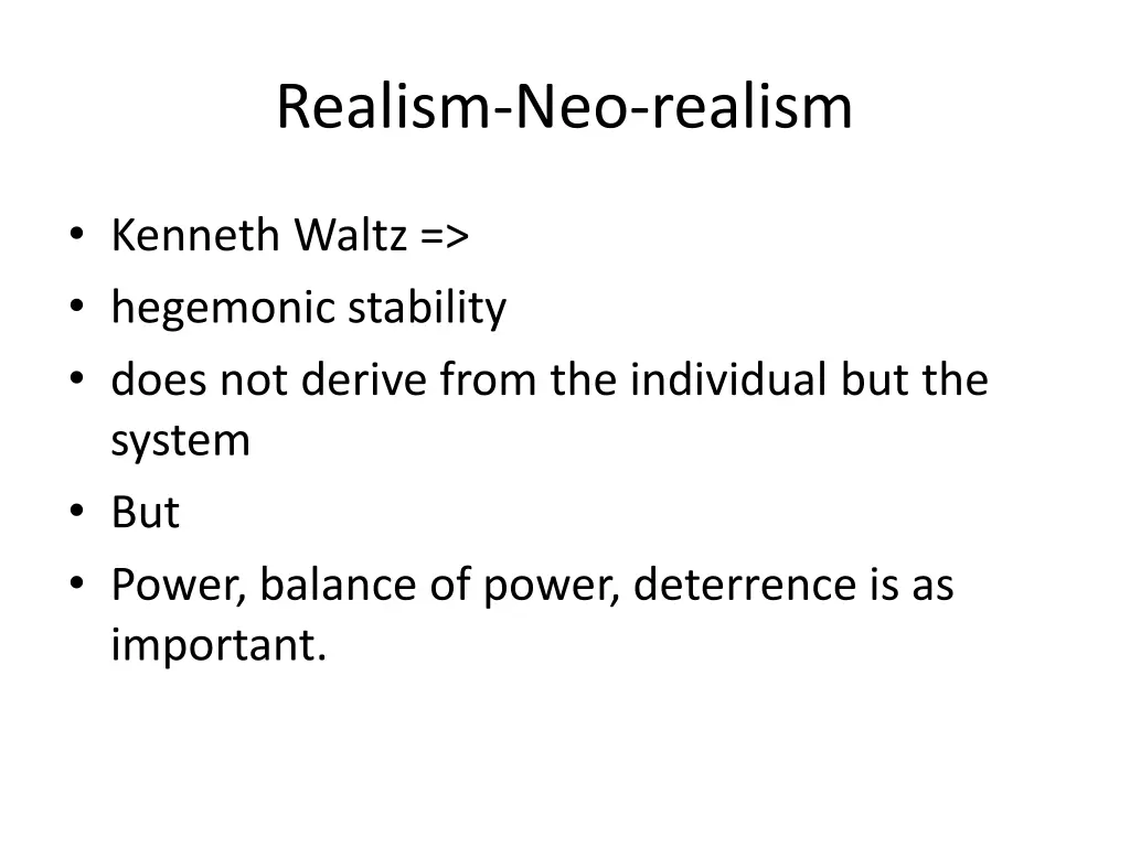 realism neo realism