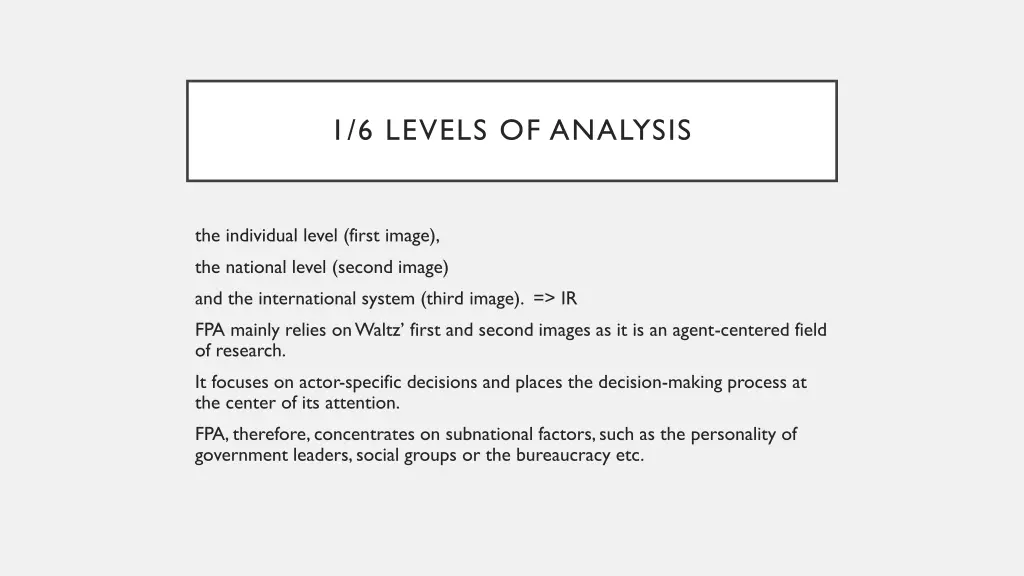 1 6 levels of analysis