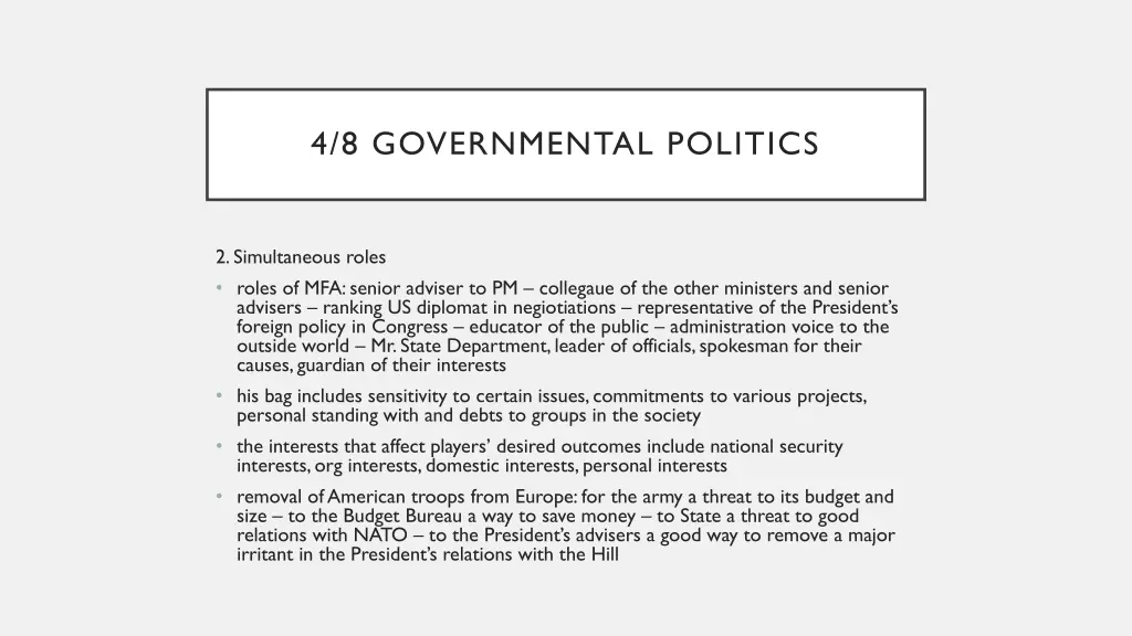 4 8 governmental politics