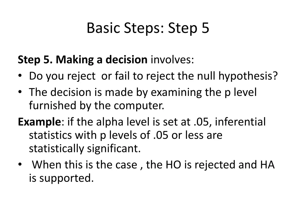 basic steps step 5