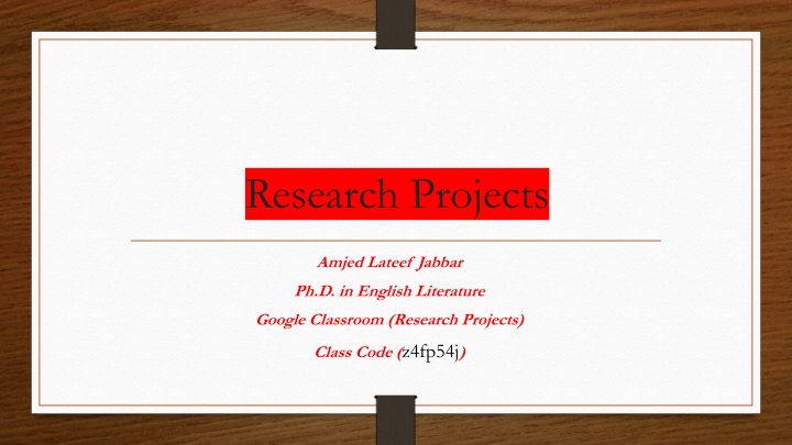 research projects