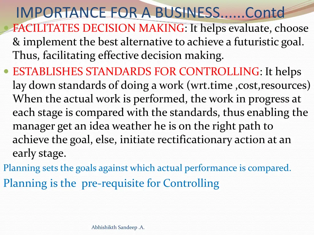 importance for a business contd facilitates