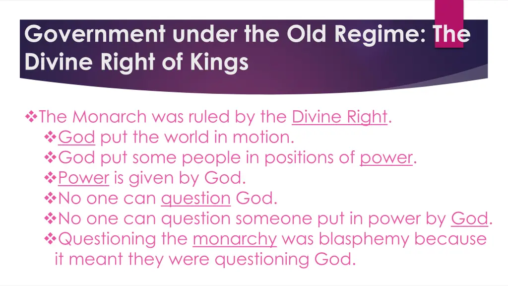 government under the old regime the divine right