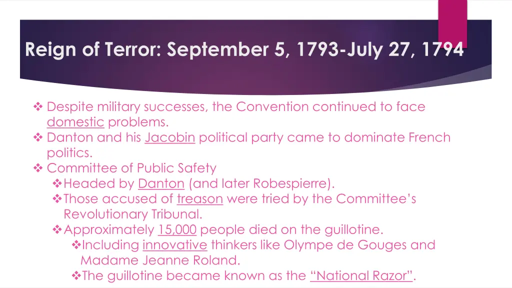 reign of terror september 5 1793 july 27 1794