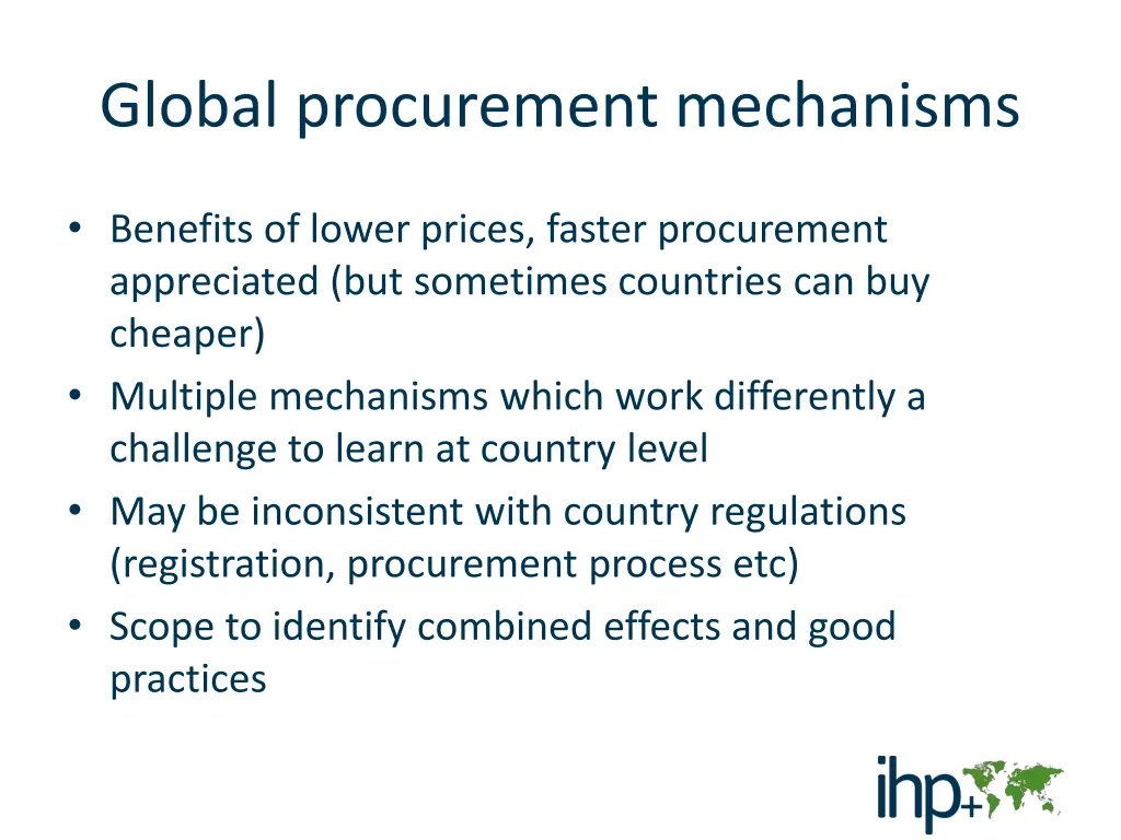 global procurement mechanisms