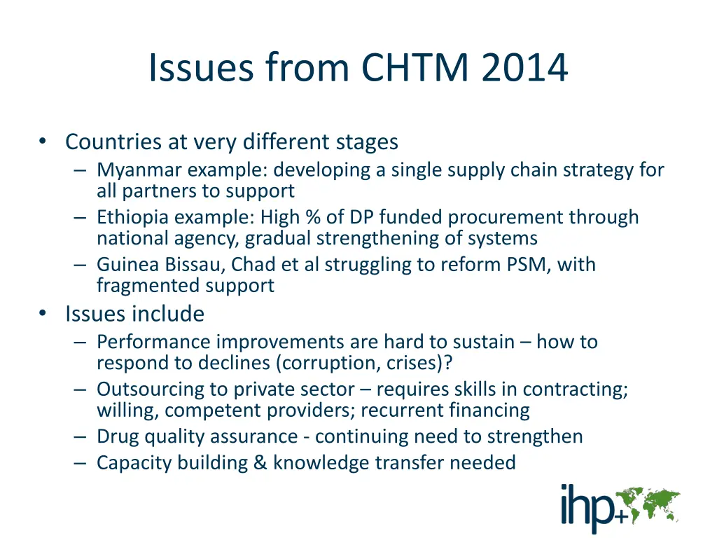 issues from chtm 2014