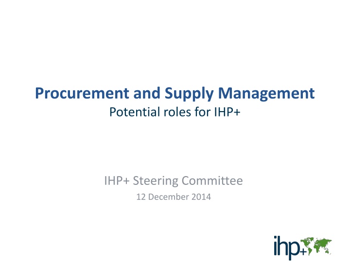 procurement and supply management potential roles