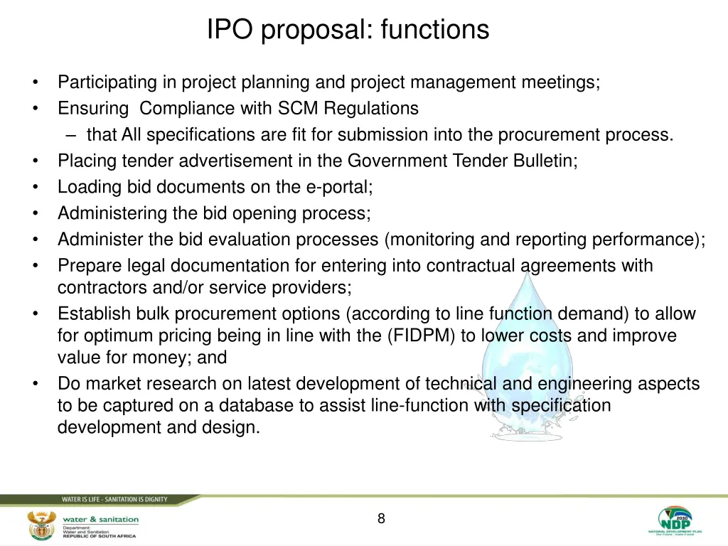 ipo proposal functions