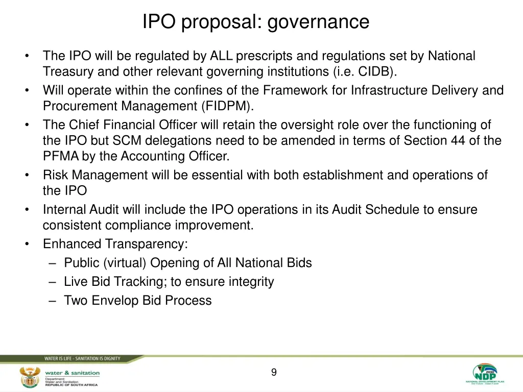 ipo proposal governance