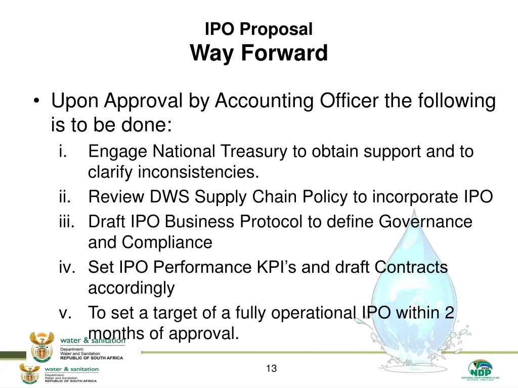 ipo proposal way forward