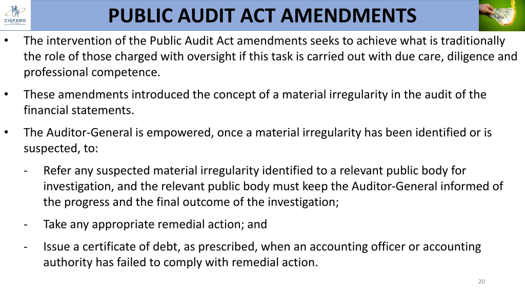 public audit act amendments