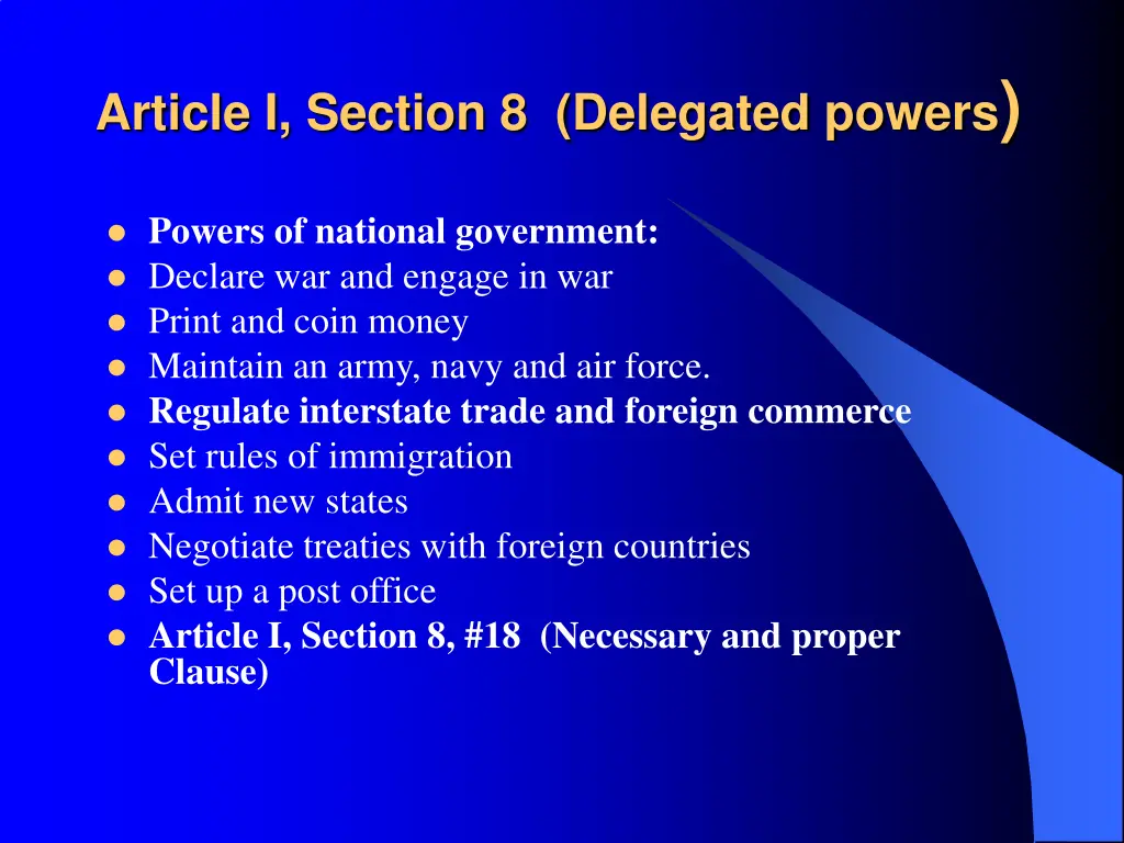 article i section 8 delegated powers