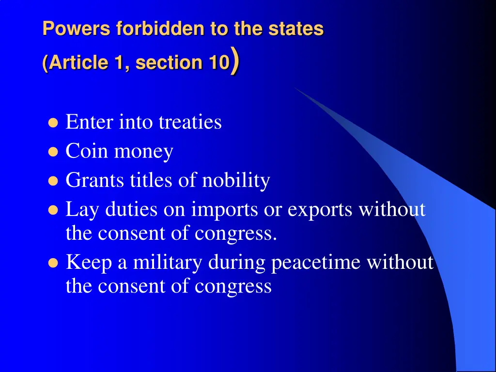 powers forbidden to the states article 1 section