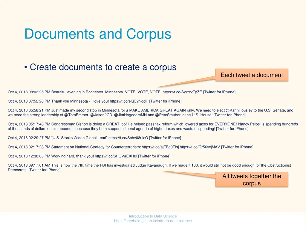 documents and corpus