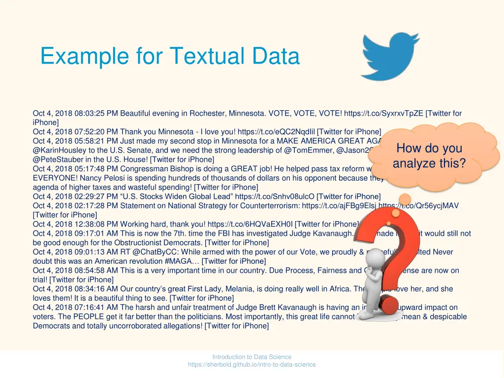 example for textual data