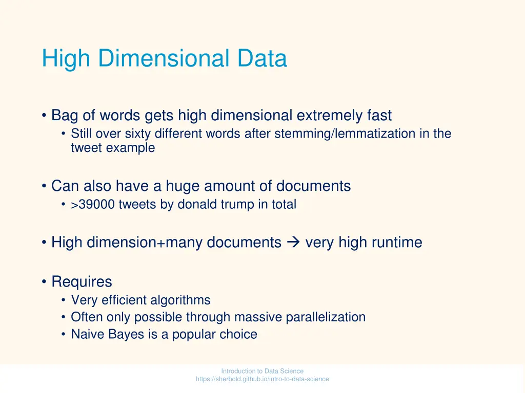 high dimensional data