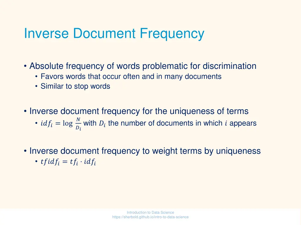 inverse document frequency