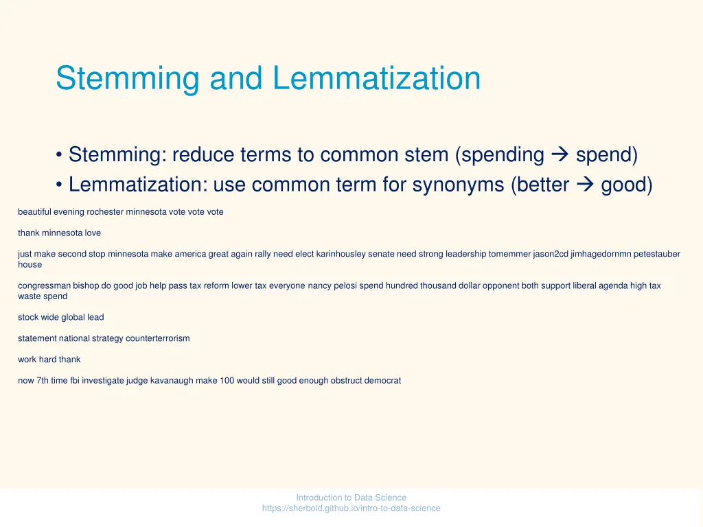 stemming and lemmatization