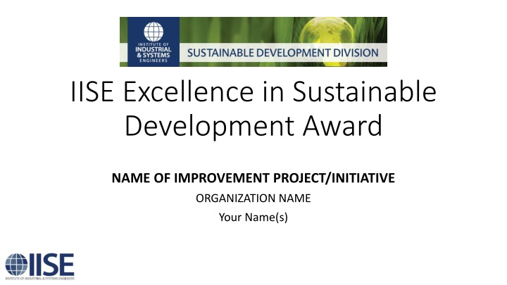 iise excellence in sustainable development award