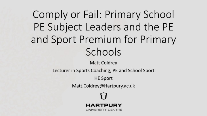 comply or fail primary school pe subject leaders