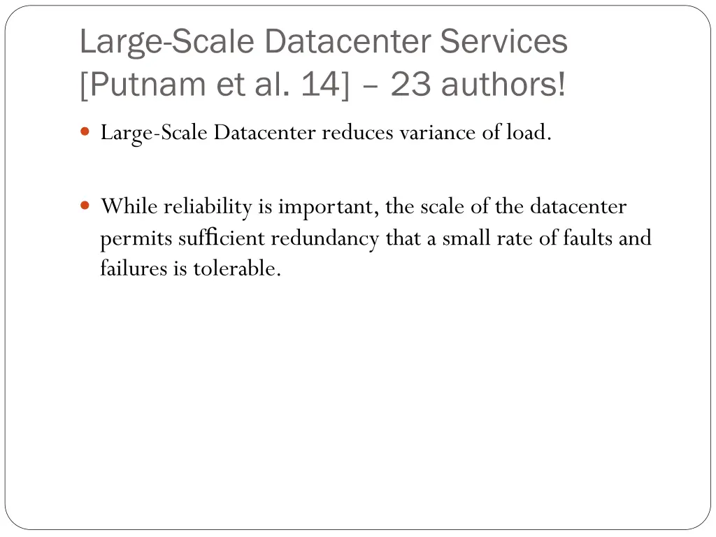 large scale datacenter services putnam