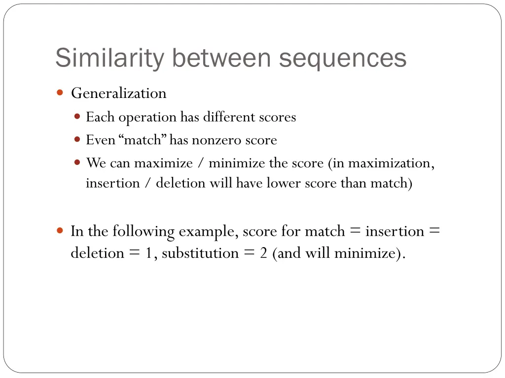 similarity between sequences 1