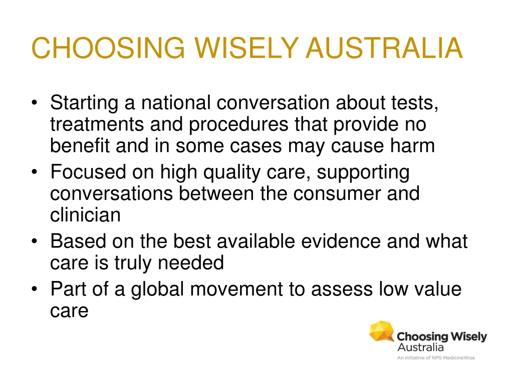 choosing wisely australia