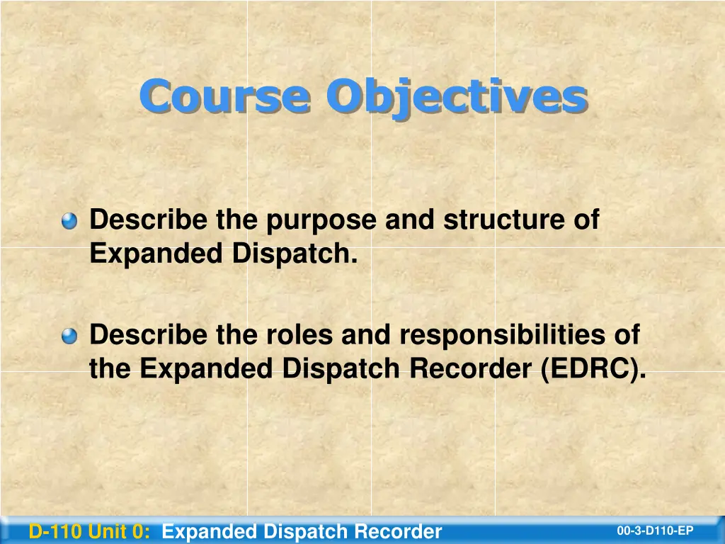 course objectives