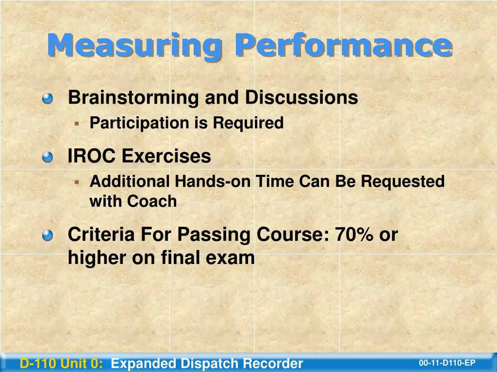 measuring performance