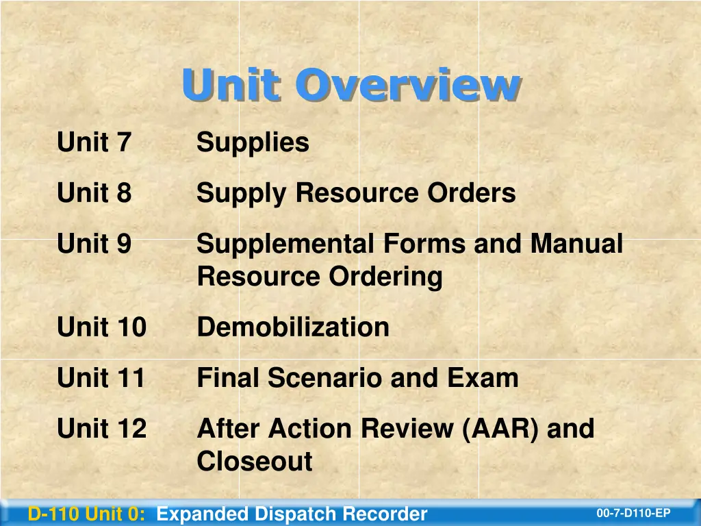 unit overview 2