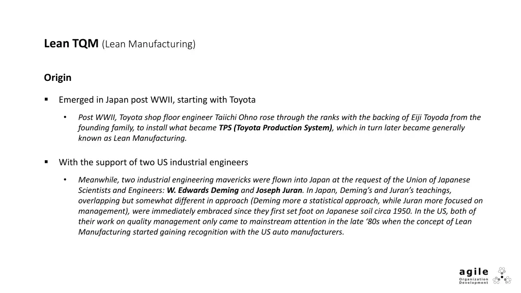 lean tqm lean manufacturing