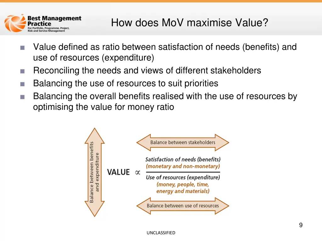 how does mov maximise value