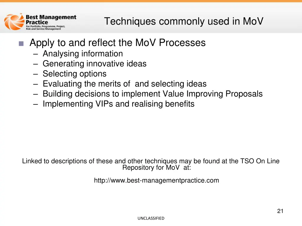 techniques commonly used in mov