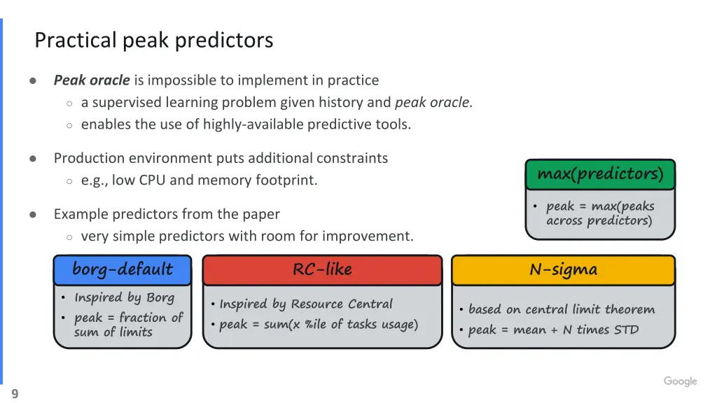 practical peak predictors