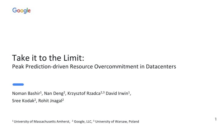 take it to the limit peak prediction driven