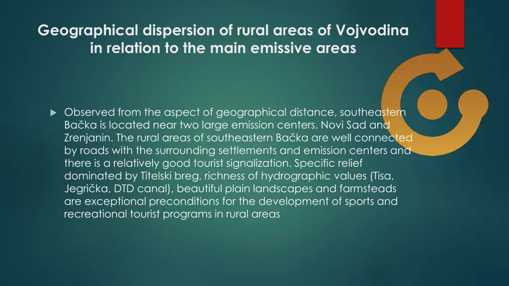 geographical dispersion of rural areas