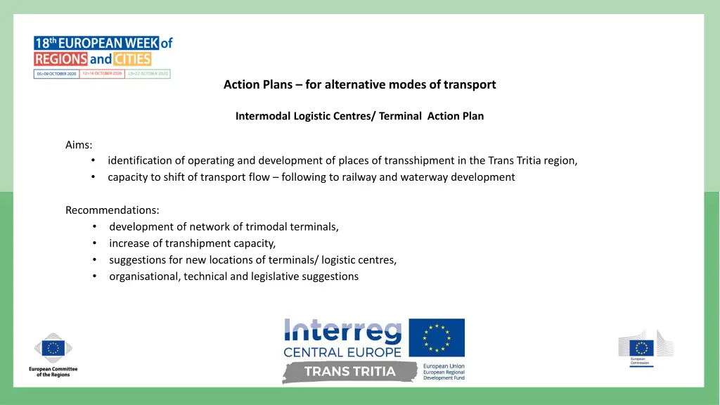 action plans for alternative modes of transport 2