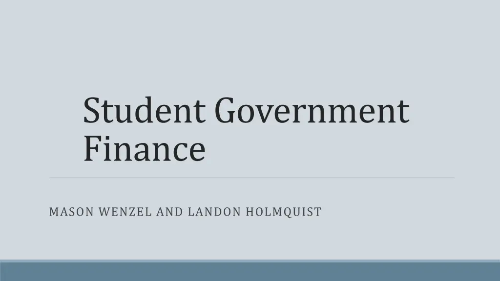 student government finance