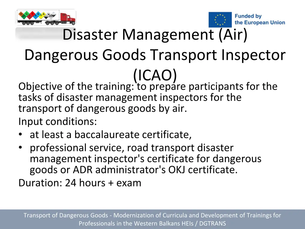 disaster management air dangerous goods transport