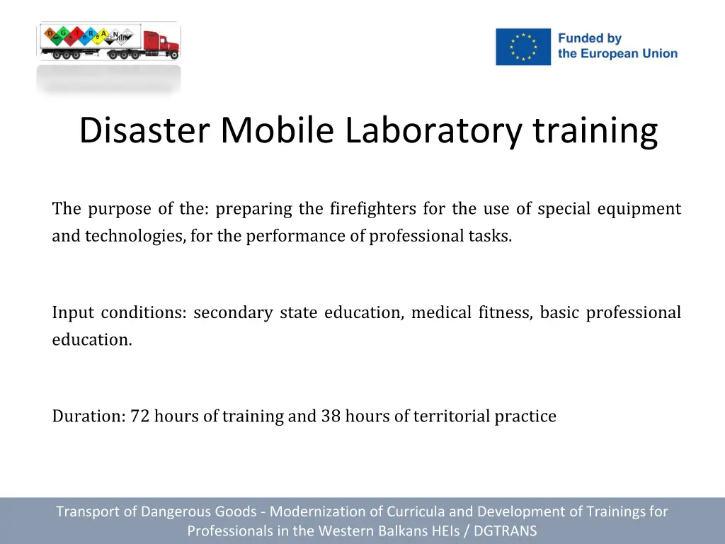 disaster mobile laboratory training