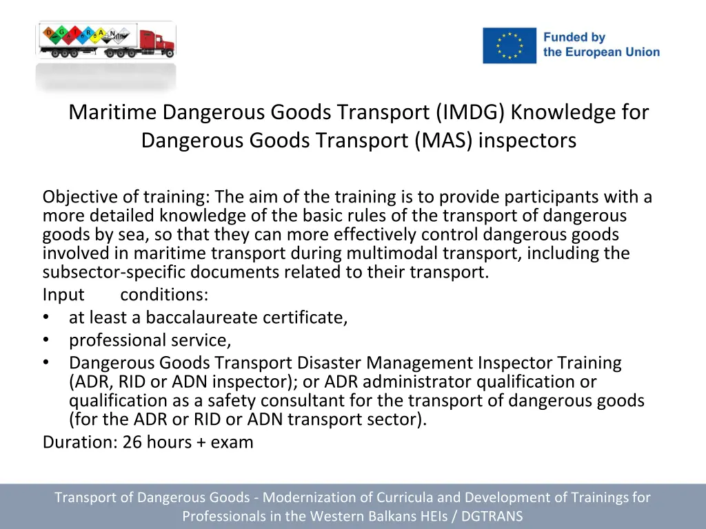 maritime dangerous goods transport imdg knowledge