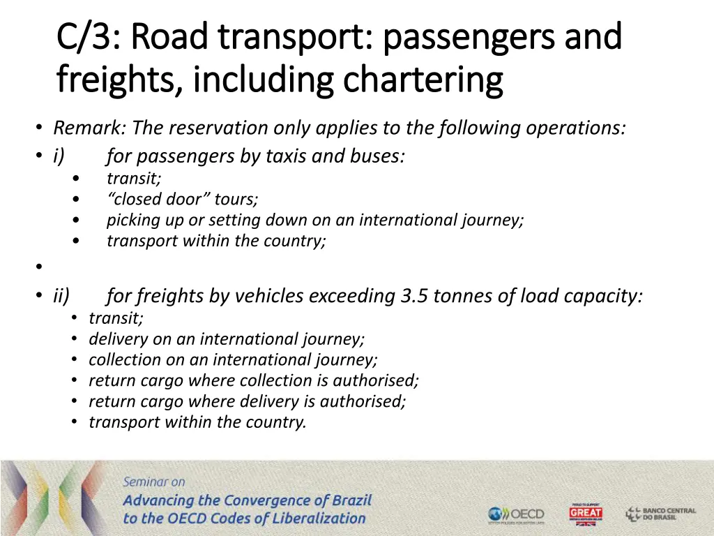 c 3 road transport passengers and c 3 road